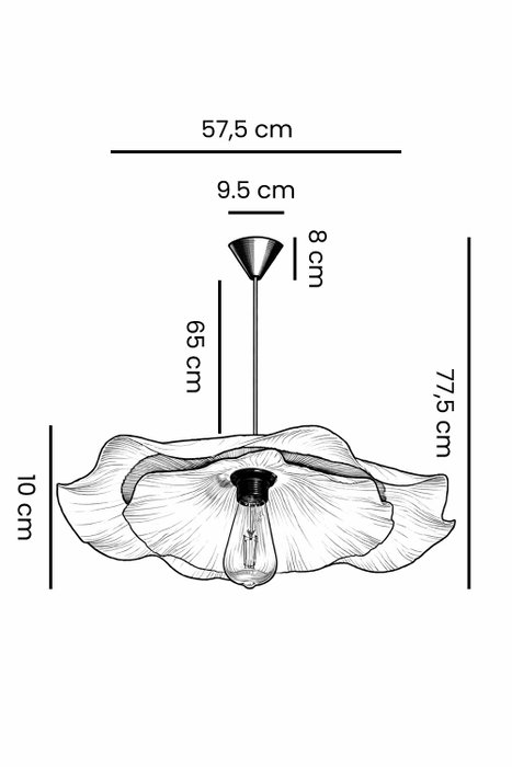 Opviq Lámpara de Araña MOD00019 Negra con Altura Ajustable
